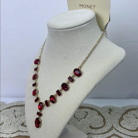 Monet Red Statement Necklace - Picture 8 of 9